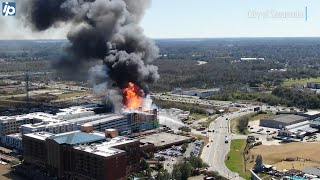 Videos show massive fire blazing, huge smoke plume in historic downtown Savannah GA