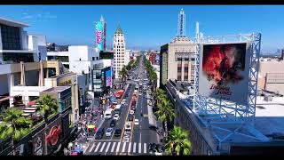 Hollywood Boulevard, Dolby Theatre, Chinese Theatre, Walk of Fame  JMG Aerial 4K Drone Services