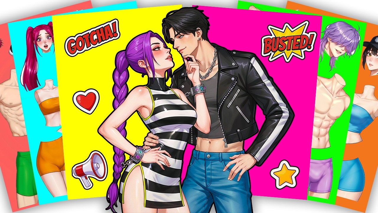 Gotcha! You're mine now!💘 HUNTRIX RUMI x SAJABOYS JINU - KPOP DEMON HUNTERS | Sticker Book DIY