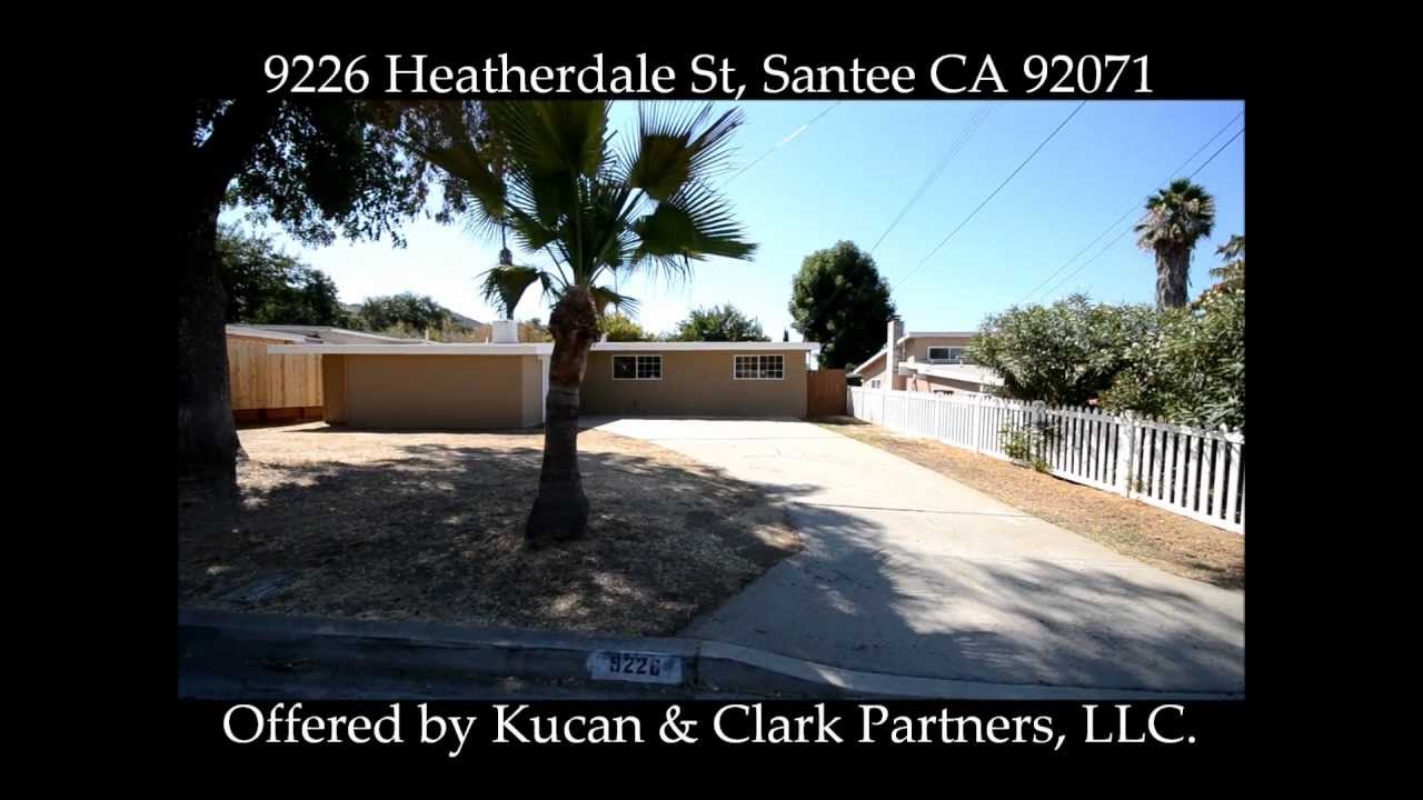 9226 Heatherdale St. Santee CA 92071 For Sale $285K-$299K Kucan andmClark Partners Investoration