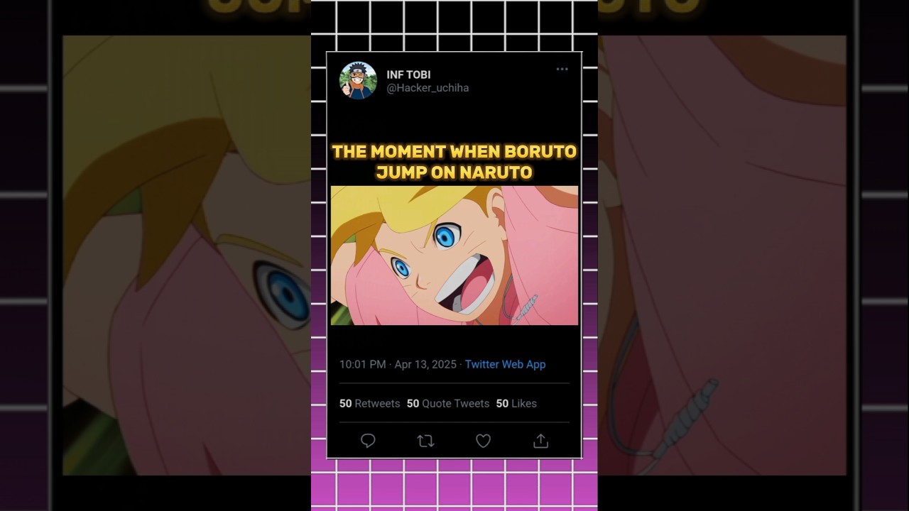 the moment when boruto jump on naruto || 