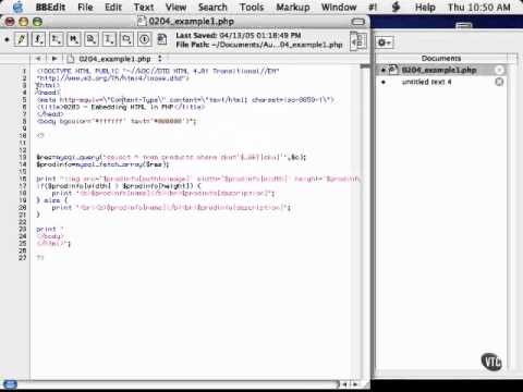 Embedding HTML in PHP.flv