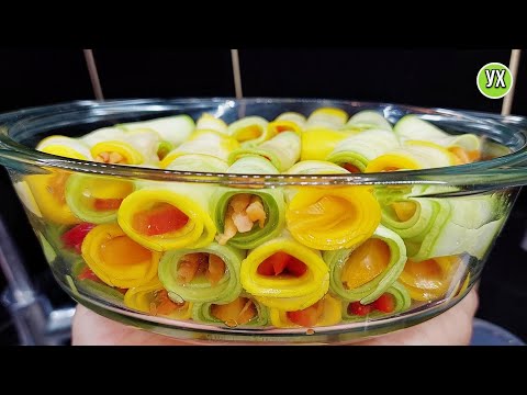 Шедевр из кабачков! Яркая, ароматная закуска.
