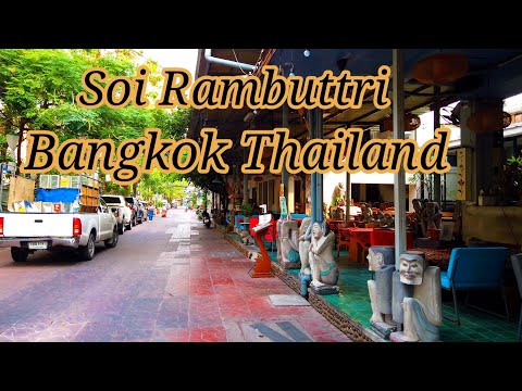 [4K]พาชมบรรยากาศซอยรามบุตรียามเช้า|Walking in Soi Rambuttri,Bangkok Thailand March 2021