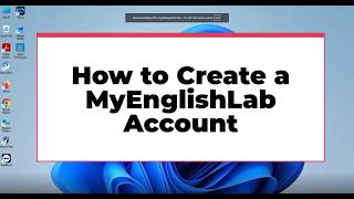 How to Create a MyEnglishLab Account