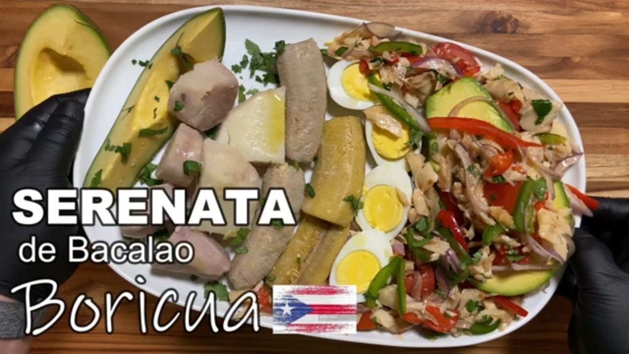 Serenata de BACALAO Boricua (Puerto Rican cod fish salad "Serenata