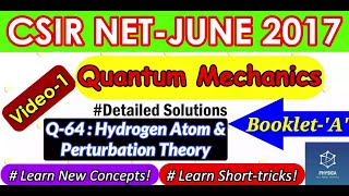 1. CSIR NET JUNE 2017 Quantum Mechanics | Complete Concept & Solutions| 5-Marks Ques| Solving Tricks