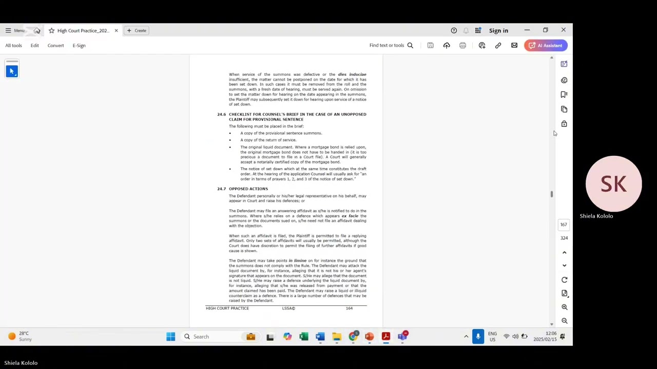 High court practice paper 1 Attorney’s admission exam