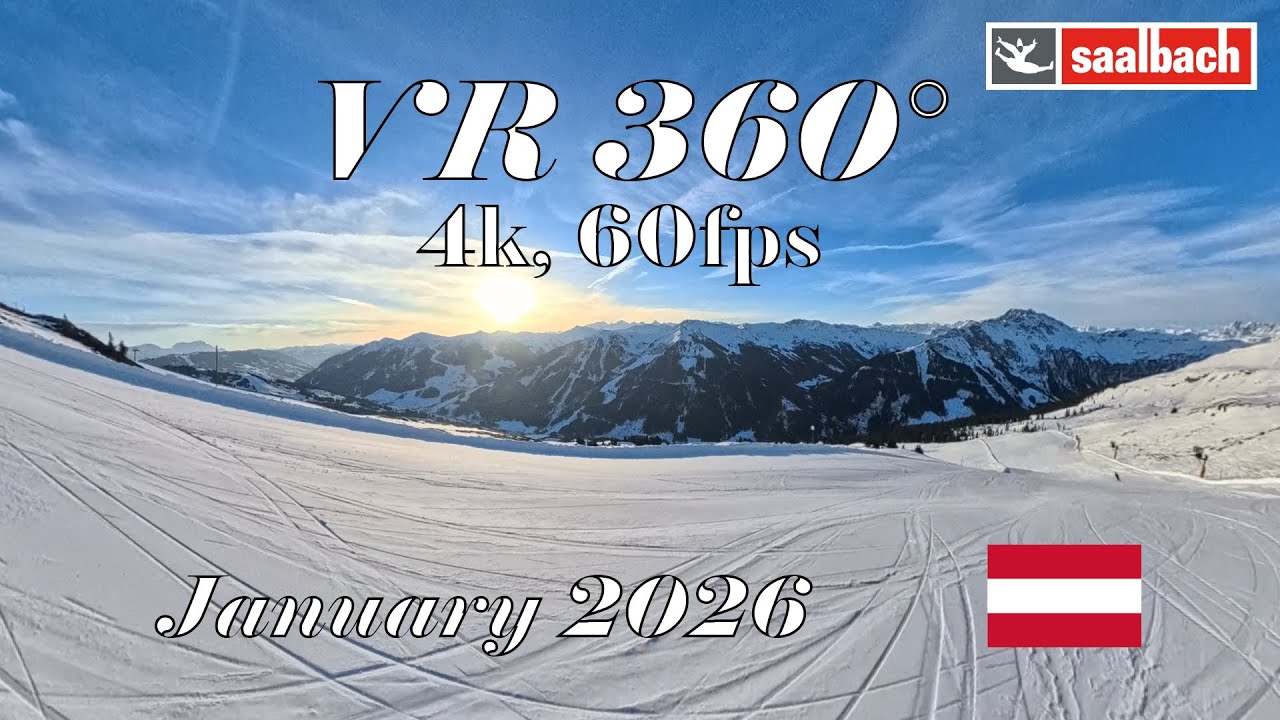 [VR 4k panoramic] Saalbach-Hinterglemm ski run January 2026 | Blue 50