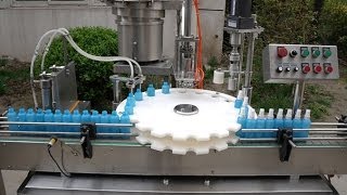 bottles ordner equipment four filling nozzles linear filler rotary screw capping machine automatic
