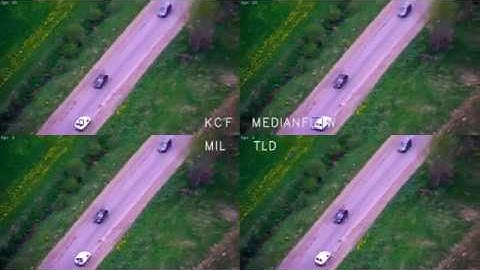 Test of 4 tracking algorithms from OpenCV / test05 / UAV pursuing car