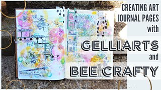 Art journal pages with GelliArts & Bee Crafty