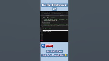 The Else if Statement in C#