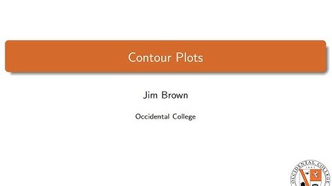 2. Contour Plots Flipped Class Video