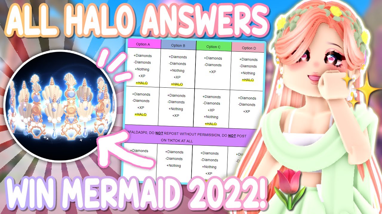 ALL 20 NEW HALO ANSWERS To WIN MERMAID HALO 2022 EASILY! 🌊 Royale High