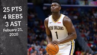 Zion Williamson 25 PTS 4 REBS 3 AST | Pelicans vs Blazers | Full Highlights 2\/21\/2020