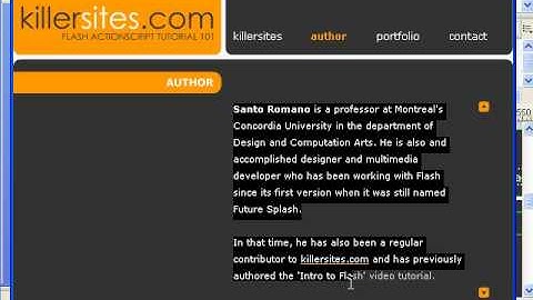 Actionscript 2.0 - Introduction to the Website