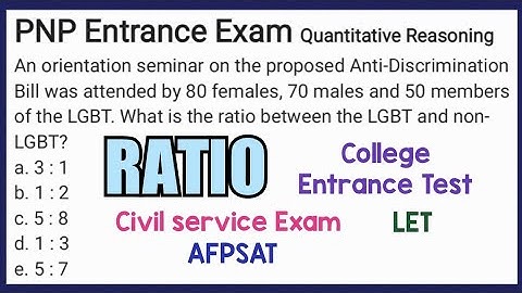 PNP Entrance Exam: Quantitative Reasoning | RATIO