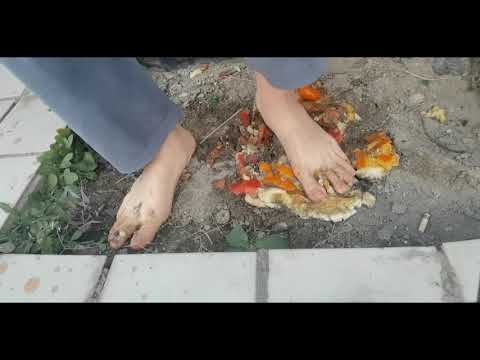 Jk crush friuts with her barefeet #beauty  #feet  #crush