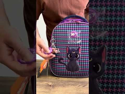 Рюкзак каркасний ортопедичний YES H-100 Fantastic Kitty 35х28х15 см, 15 л фіолетовий (559544), відео 1