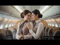 Air Hostesses Share A Romantic Kiss On A Plane Lesbian Kissing Scene 