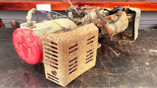 Old Rusty Huahe Generator Made In China Full Restoration // Repair And Reuse Generators Engine