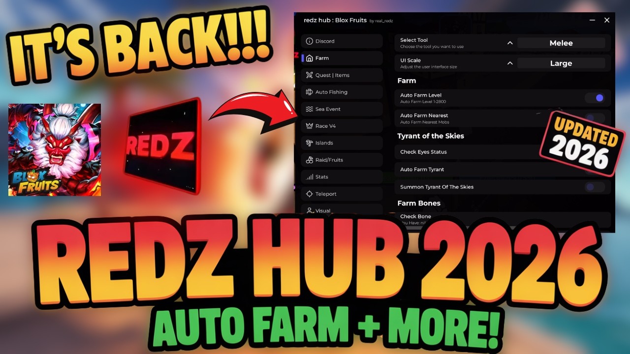 🔥 UPDATED Redz Hub Script is BACK! (2026) - Blox Fruit script (Pastebin LINK)