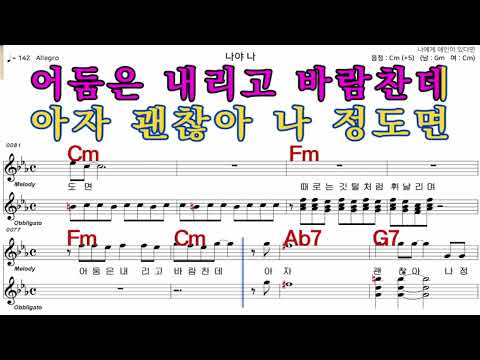 나야나  남 진     가수처럼 엠알로  악보  노래 하기   여자  Cm