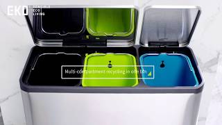 EKO 9128 ECOCASA Recycling Bin, multiple compartments and liner bins with handle for easy recycling