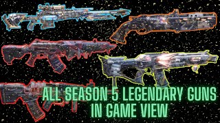 All Season 5 Legendary Guns In Game View