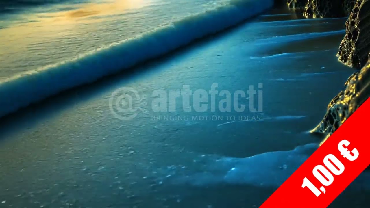 Neon Cyan Tide on Rocks — Bioluminescent Ocean HD Stock Video