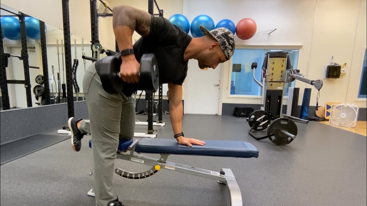1/2 Kneeling Single Arm DB Row - YouTube