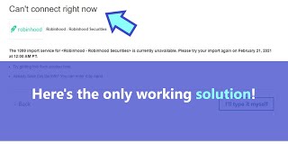 Turbotax Robinhood import not working! What to do if you can't import 1099 form automatically?
