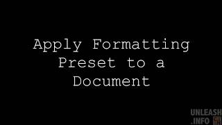 Apply Formatting Preset To a Document in Scrivener