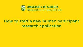 How to start a new human participant research application