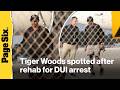 Tiger Woods seen getting off private plane after month-long rehab stint for DUI arrest