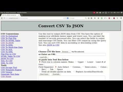 How to convert CSV to JSON Tutorial online