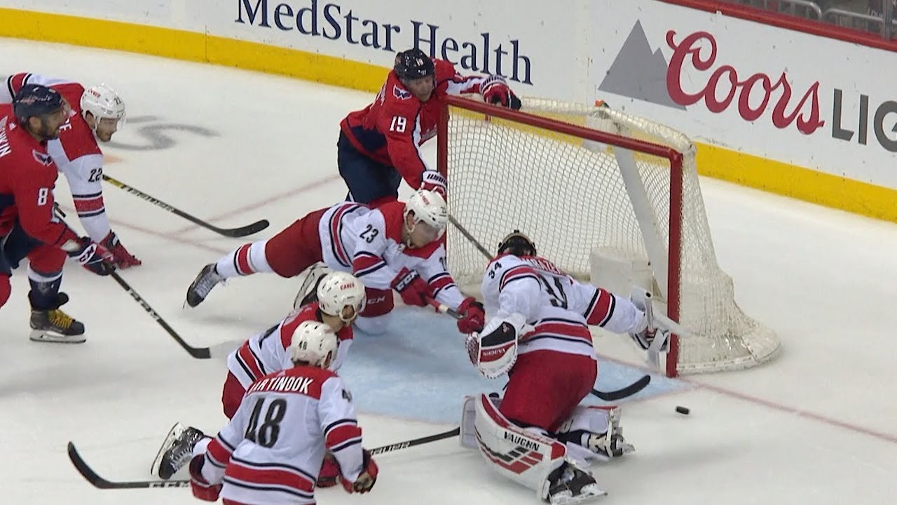 During the handshake line, Dougie Hamilton gives Brock Nelson a