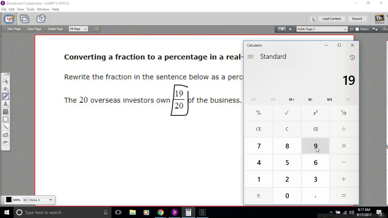 Converting a fraction to a percentage in a real world situation - YouTube