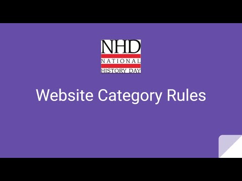 National History Day Rules: Website Category