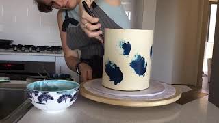 Blue watercolour 2018 graduation cake