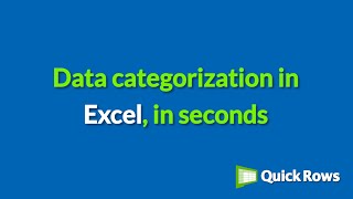 How To Categorize Data In Excel With Quickrows