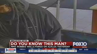 Mobile Police are asking for help Identifying bank robbery suspect