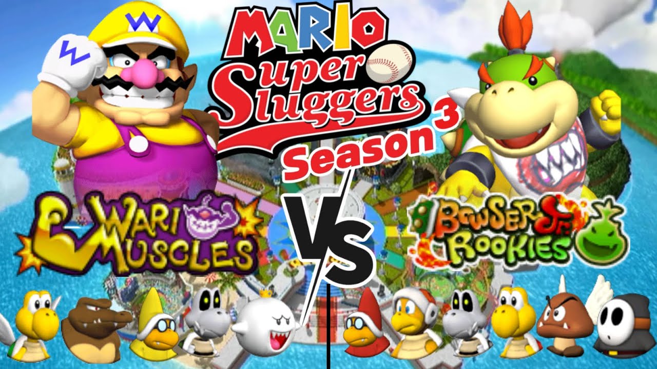 WARIO MUSCLES VS BOWSER JR ROOKIES! Mario Super Sluggers Season 3!