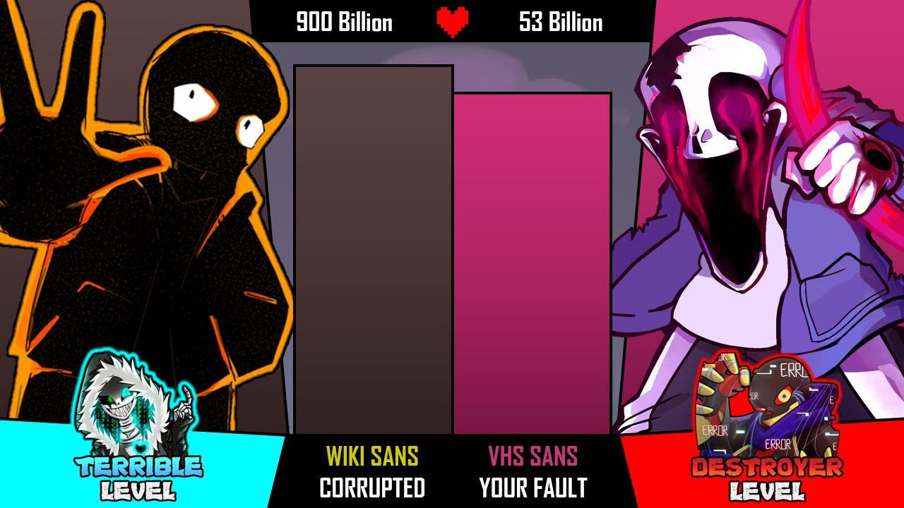 Wiki Sans VS VHS Sans Power Levels 