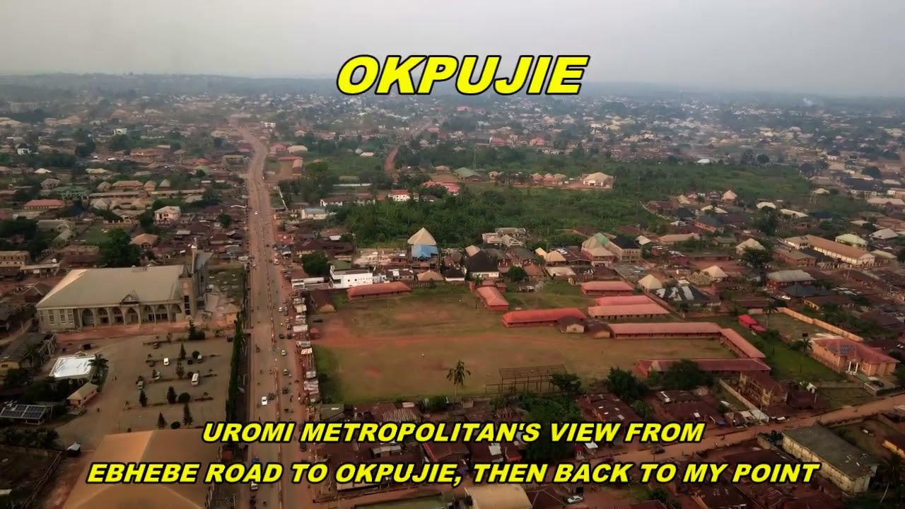 A Drone Shot of Uromi Town 