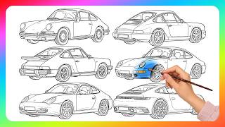 Full Coloring the Evolution of the Porsche 911 | Detailed Coloring Process News