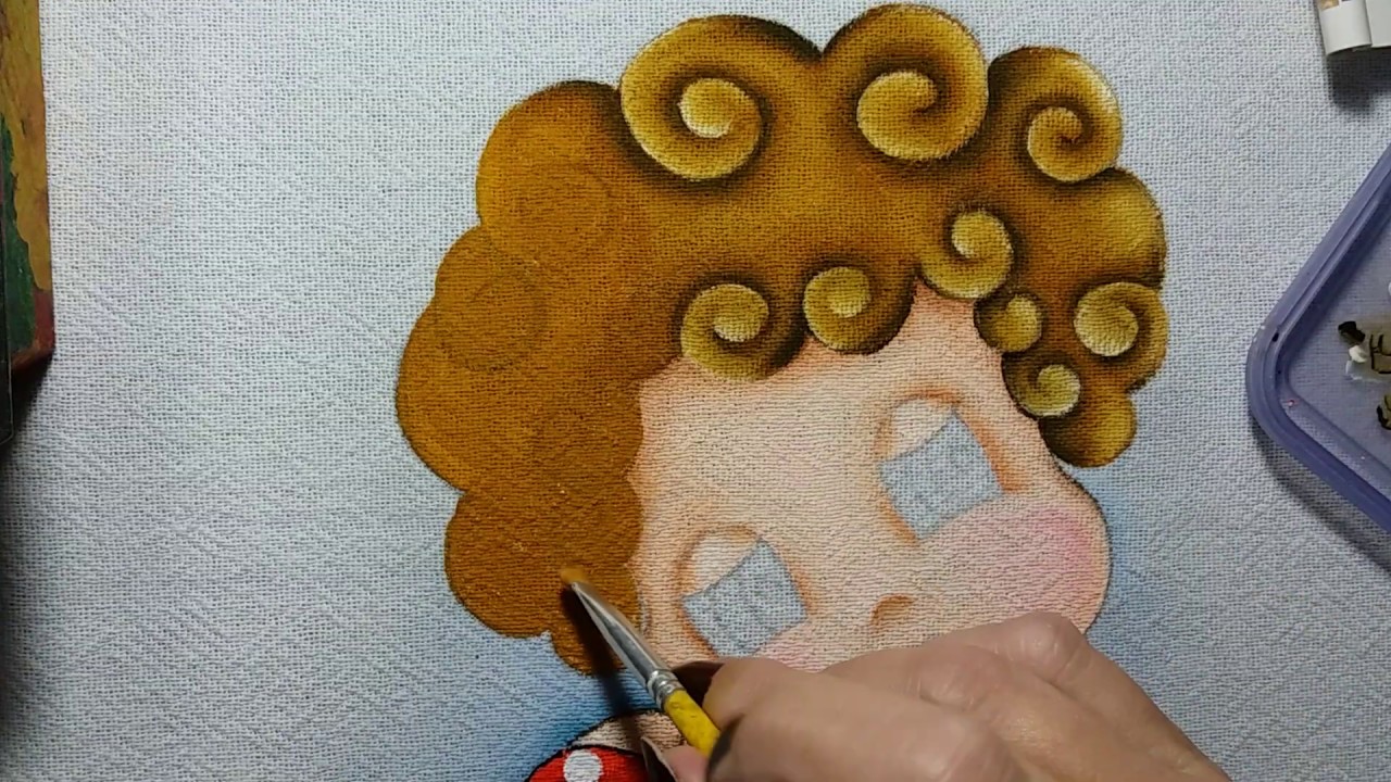 Como pintar boneca  - Parte 2 - Pintura em tecido
