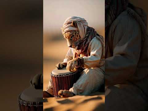 Tiger Playing A Darbuka Drum On Desert Animals Tiger Desert Music Drums Song Desertsafari 