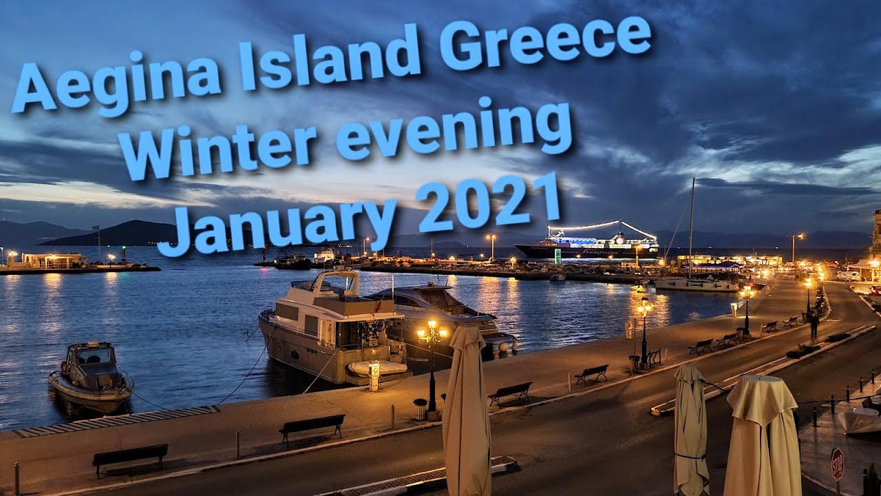 Aegina Island Greece - Beautiful winter evening January 2021